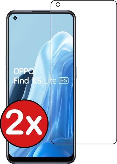 Screenprotector - 2 Stuks - Geschikt voor OPPO Find X5 Lite - Extra Sterk - Beschermglas - Gehard Glas - Tempered Glass - Screen Protector