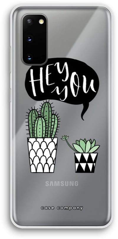 Case Company® - Hoesje geschikt voor Samsung Galaxy S20 hoesje - Hey you cactus - Soft Cover Telefoonhoesje - Bescherming aan alle Kanten en Schermrand