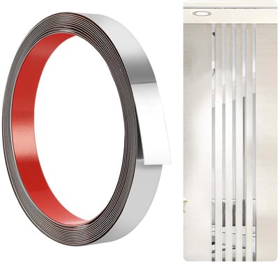 Jhubersproducts - Self-Adhesive Moulding - Decoratieve Strips - Roestvrij staal - 5 m - Wanddecoratie - Geschikt voor Badkamer en Keuken - Zilver
