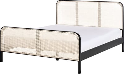 GONFARON - Tweepersoonsbed - Zwart - 160 x 200 cm - Dennenhout