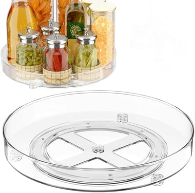 Dailygoods- Kruidenrek Draaibaar - Draaiplateau Koelkast - Roterend Kruidenrek - Ruimtebesparend - 27 cm/23,5 cm - Ideaal voor Specerijen