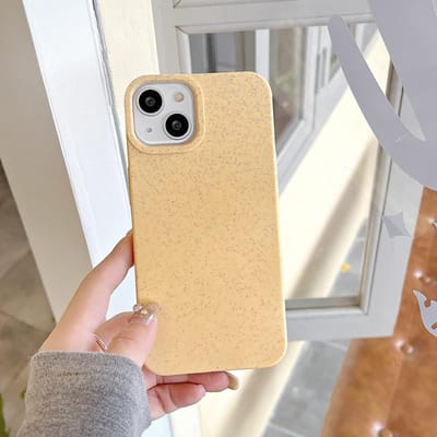 Eco Biologisch Afbreekbaar Tarwestro Zachte Siliconen Hoes Voor iPhone 11 12 13 14 Pro Max 7 8 14 Plus XR XS Max SE Schokbestendige Hoes For iPhone 14