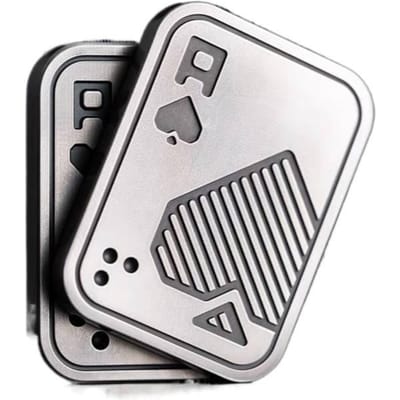 1 STUKS Poker A K Metaal Push Poker EDC Vingertop Gyro Speelgoed Decompressie Metaal Dubbellaagse Poker Kaart Kantoor Casual Speelgoed Vinger Rotator white