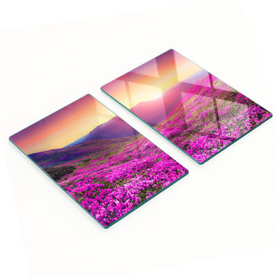 Glazen snijplanken met roze heuvelmotief, 2x40x52 cm