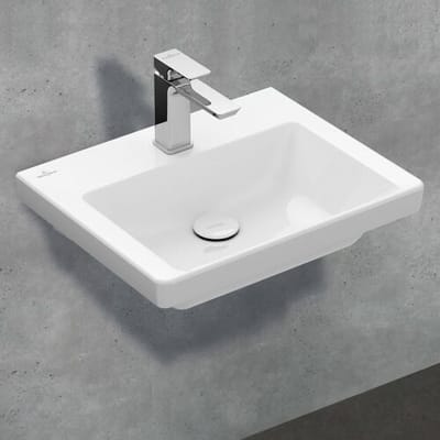 Villeroy & Boch Subway 3.0 wash hand basin 50 cm, with 1 tap hole, without overflow 43705101