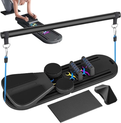 Pilatesplank - Fitnessapparaat - Thuis trainen - Dynamische trainingsondersteuning - 98 cm - Zwart