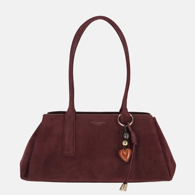 Flora & Co schoudertas suedine bordeaux