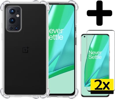 Hoesje - Met Screenprotector - 2 Stuks - Geschikt voor OnePlus 9 Pro - Sterk & Shockproof - Siliconen Case - Back Cover - Telefoon Hoes - Shock Proof - Telefoonhoesjes - Transparant