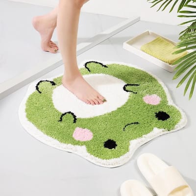 Rutschfest Badmat, Zachte Shaggy Badkamer Tapijt, Wasbare Douchemat, Antislip Badteppich 57 x 65 cm voor Veiligheid en Comfort