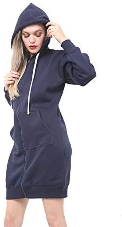 Lange Vest Hoodie voor Dames en Meisjes - Comfortabele Fleece Sweater met Zak