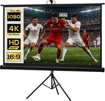 ECTEATOY® Projectiescherm met Statief - Projectiescherm 16:9 - In Hoogte Verstelbaar Statief - Mobiel Beelscherm - 84 inch - Zwart
