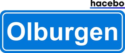 Hacebo - Plaatsnaam Sticker - 29x10 CM - Olburgen sticker - Verkeersborden sticker - grappige cadeaus - Olburgen