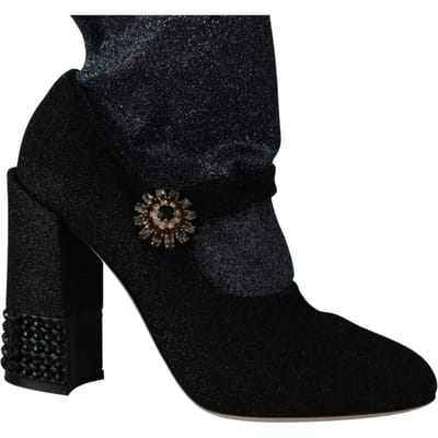 Dolce & Gabbana Dames zwart Crystal Mary Janes Booties Schoenen