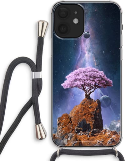 Case Company® - Hoesje met koord geschikt voor iPhone 12 hoesje met Koord - Ambition - Telefoonhoesje met Zwart Koord - Bescherming aan alle Kanten en Over de Schermrand