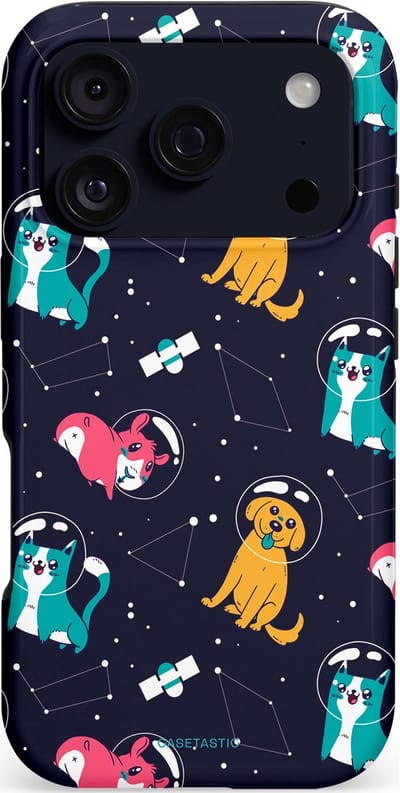 Casetastic hoesje geschikt voor Apple iPhone 17 Pro - MagSafe - Dubbellaagse bescherming - Sterrennacht Dieren - Fashion Case - Donkerblauw