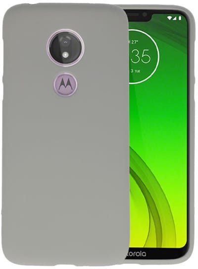 Hoesje Geschikt voor de Motorola Moto G7 Power - Backcover Color Telefoonhoesje - Grijs