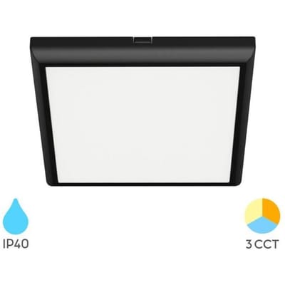 Braytron LED Plafondlamp Plafonnière Opbouw- Aluminium - Vierkant- Zwart- 20W -CCT3in1 (3000k-4000K-6000k)