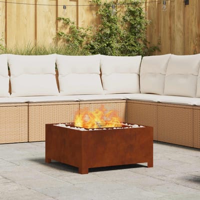 vidaXL - Vuurkom - Roestig - 60 - x - 60 - x - 30 - cm - weervast - staal