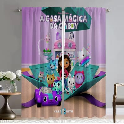Gabbys Poppenhuis Anti-muggen Gordijnen voor Woonkamer Gordijn Halloween Decoratie Home Interieur Gordijnen 2 Stuks Scheidingswand W50xH70cmx2pcs-CL