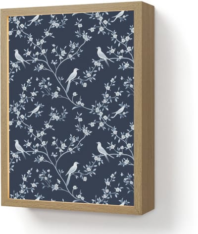 Wandlamp 30x40 cm - Oplaadbaar - Grafisch - Bloesemtak - Blauw - Wandlampen binnen woonkamer - Slaapkamer lamp - Decoratieve nachtlamp - Vloerlamp draadloos