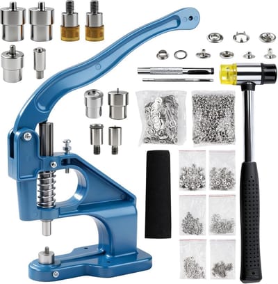 Handmatige Zetting Machine voor Oogjes, Klinknagels en Studs - Solide Gat Punch Set
