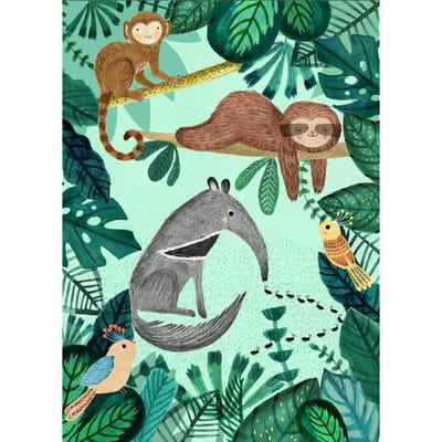 Petit Monkey poster Anteater and Sloth 50 x 70 cm