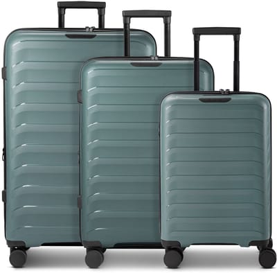 d & n Toronto 4 wielen Kofferset 3-delig met uitbreidingsplooi - Harde bagage - TSA slot - teal blue