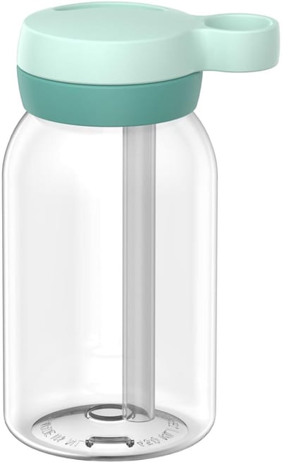 SnelShoppen - Drinkfles Met Rietje 450 ml, Lekdicht, Draaideksel Met Handgreep, Hygiënische Sluiting, BPA-vrij, Cool Mint, Ideaal Voor Kinderen Op Sch