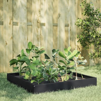 vidaXL - Plantenbak - verhoogd - 100x100x26 - cm - staal - zwart