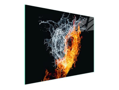 TMK ArtDeko Serie - Glazen Snijplank - 52x30cm - Beschermplaat - Hartvormig