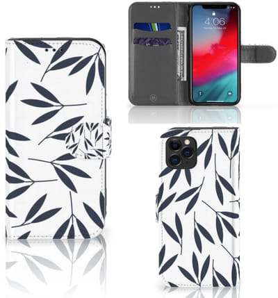 Apple iPhone 11 Pro Hoesje Leaves Blue