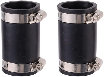 BRENZOOS- PVC-Koppeling 2 Stuks - Flexibele Koppeling - Rubber Condensaatpijp-Koppeling - RVS Slangband - Lekbestendig - 4,1cm Binnendiameter - Pijpkoppeling