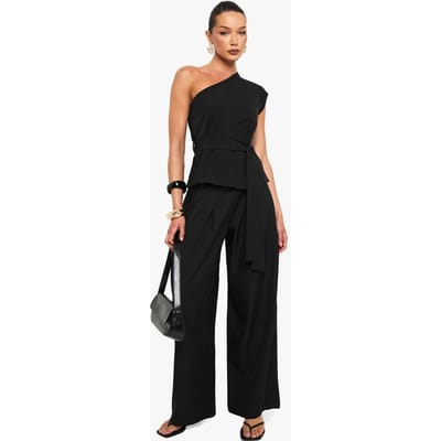 boohoo Dames Geweven Hamerged Extreme Wijdbenige Broek | Black | Maat: 6