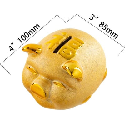 Keramisch Varken Spaarpot Gouden Varken Figuur Munt Opbergdoos Geldspaarcontainer Bureau Ornament Huisdecoratie Kinderen Cadeau beige