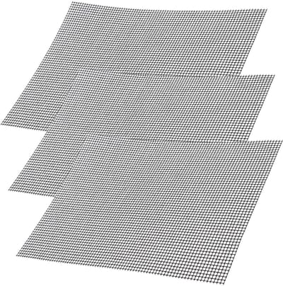 Dailygoods - Set van 3 grillmatten, rooster, anti-aanbaklaag, 42 x 36 cm, teflon net, grillmat, herbruikbaar, BBQ grillmat voor gasgrill, houtskool, elektrische grill, oven, koken