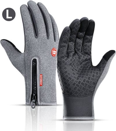 Bovista Handschoenen - Touchscreen Handschoenen - Fietshandschoenen - Winter - Heren - Wielrenhandschoenen - Grijs - Maat L