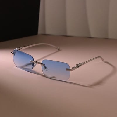 Klassieke Randloze Modebril voor Mannen en Vrouwen - Duurzaam Gebruik Eenvoudige Stijl PC Spiegellens Ideaal voor En Dagelijkse Slijtage gray