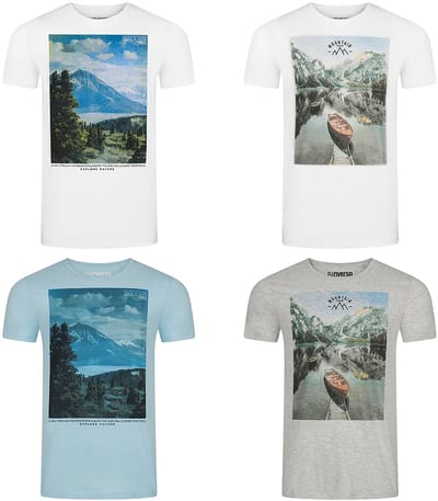 riverso Heren T-Shirt RIVLukas 4 Pack regular fit Veelkleurig S Ronde Hals Volwassenen - gemaakt van 100% katoen