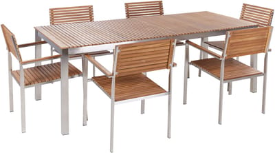 VIAREGGIO II - Tuinset voor 6 - Lichte houtkleur - Teakhout