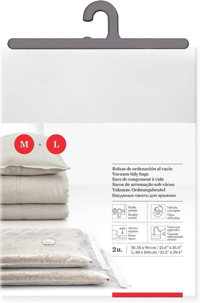 Famanu – Vacuüm opbergzakken voor kleding - set van 2 - ruimtebesparende zakken voor garderobe en opslag - duurzaam materiaal - herbruikbaar en compact voor reizen en thuis