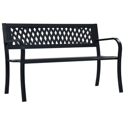 vidaXL - Tuinbank - 125 - cm - staal - zwart