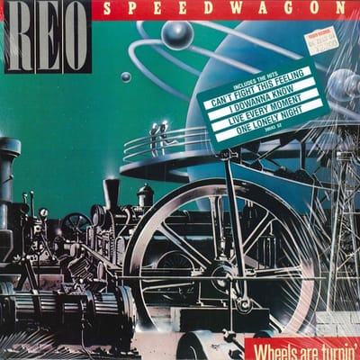 LP Plaat REO SPEEDWAGON Wheels Are Turnin QE39593 EPIC 1984 US Rock Gebruikt