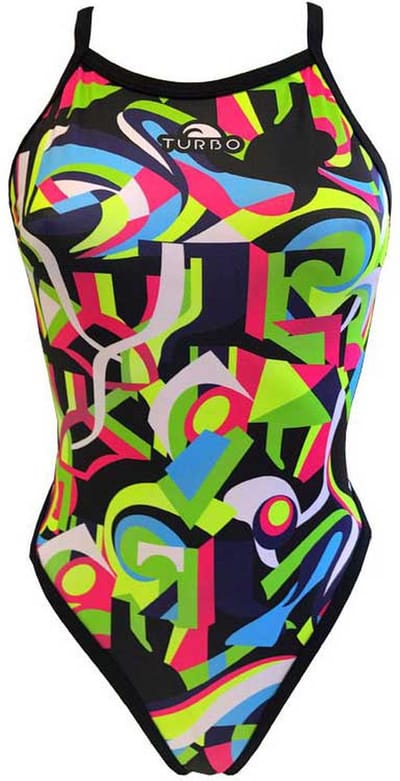 Turbo Geo Abstract Zwemkleding Veelkleurig M Vrouw