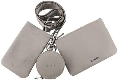 Bogner Leren Schoudertas Telefoontasje Pontresina Marly Multipocket Lightgrey Beige