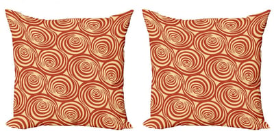ABAKUHAUS Retro Kussenhoes – 2x40x40 cm – Dubbelzijdig bedrukt – Roest