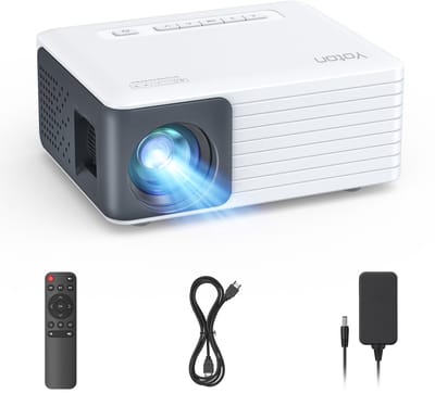 Yoton Y3 Mini Beamer - 7500 Lumen - 20000+ Uur - Compatibel met HDMI, USB, AV, Laptop, Smartphone - Wit en Zwart