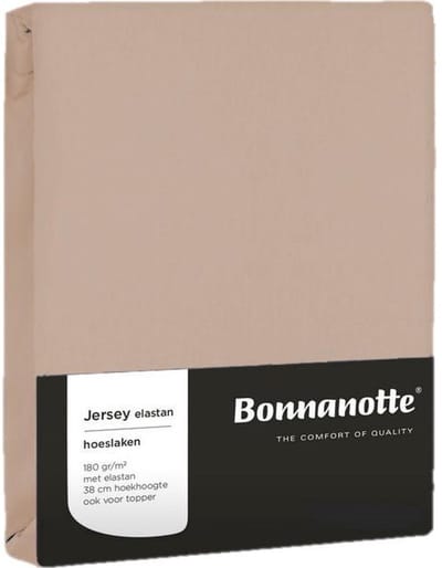 Bonnanotte (topper) Hoeslaken Jersey Elastan Beige 90/100x200/220