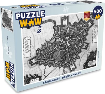 Puzzel Stadskaart - Breda - Antiek - Legpuzzel - Puzzel 500 stukjes - Plattegrond