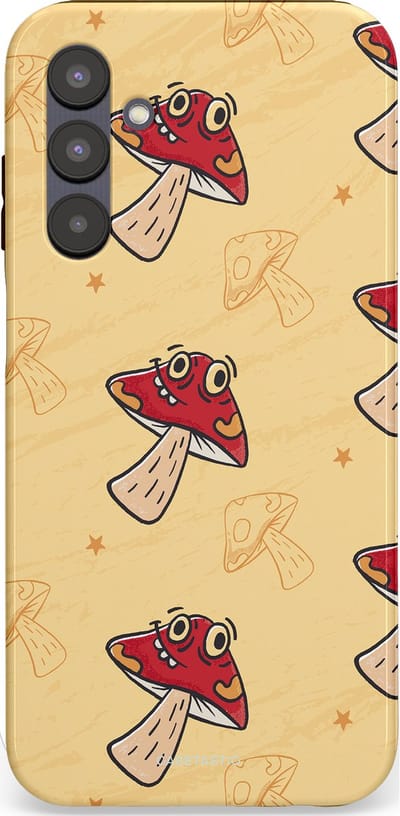 Casetastic Hoesje Geschikt voor Samsung A25 - Stijlvolle Beschermende Duo-layer Case - Vrolijke Paddestoel