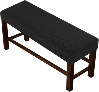 Poef Hoes - Voetenbank Beschermer - Meubels Beschermen - Antislip en Afwasbaar - 130-150cm - Zwart
